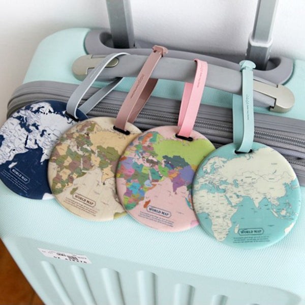 Map Luggage Travel Tags With ID Address Holder